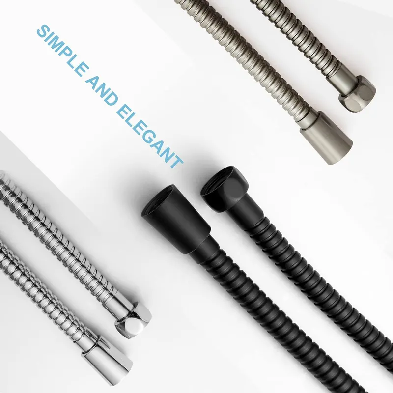 Shower Hose 5 m, Anti-Twist Protection, Stainless Steel, High Pressure Replacement Flexo for Bathroom Faucets, Silver