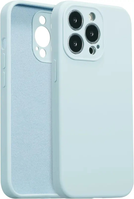 Силіконовий чохол (Liquid Silicone) для iPhone 15 Pro Max, Захист камер, Baby Blue