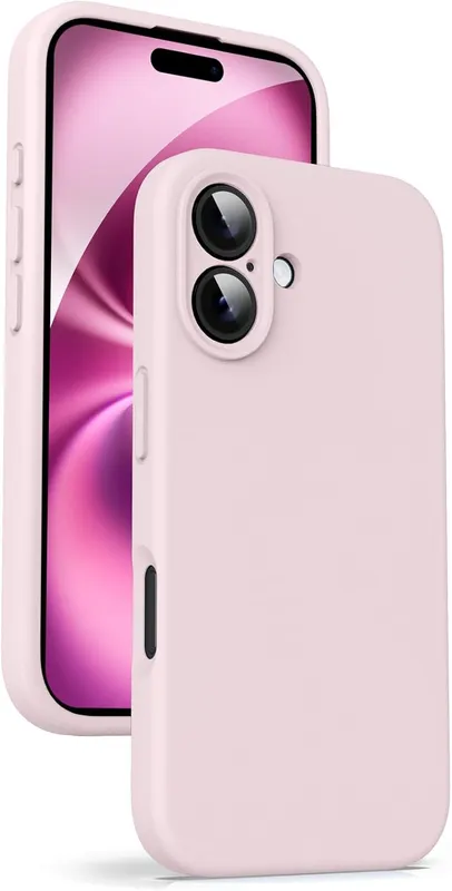 Силиконовый чехол Supdeal (4 слоя) для iPhone 16 (6.1"), Защита камер, Розовый