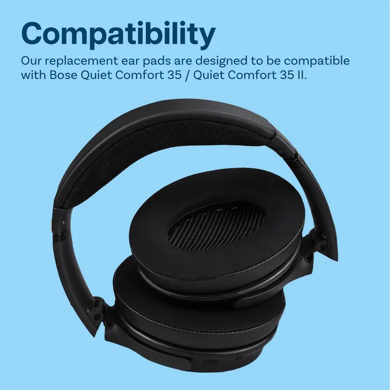 Амбушюры с охлаждающим гелем для Bose QC35 / QC35 II, Пена с эффектом памяти, Черные