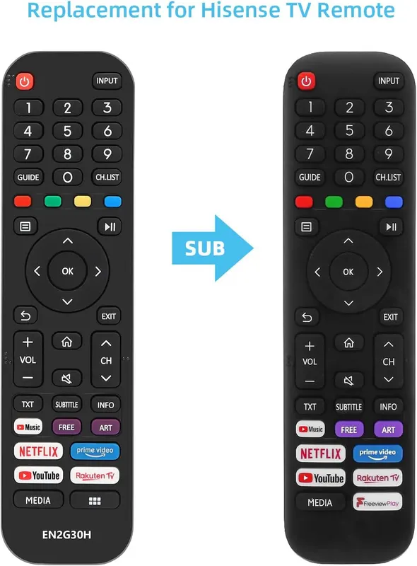 Универсальный пульт EN2G30H для смарт-ТВ Hisense 4K UHD, Кнопки Netflix/YouTube