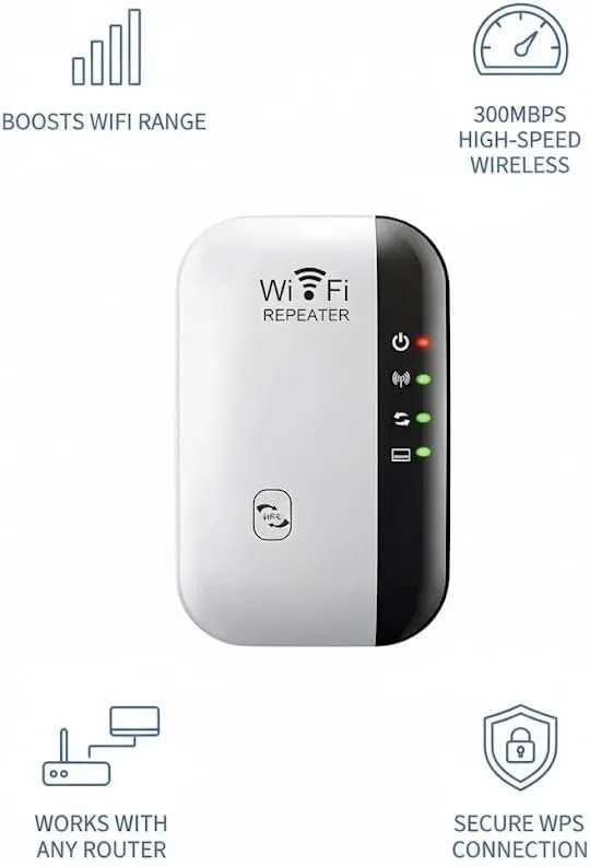 Репитер Wi-Fi HAFSI 300Mbps 2.4GHz усилитель сигнала Ethernet порт WPS точка доступа для дома квартиры