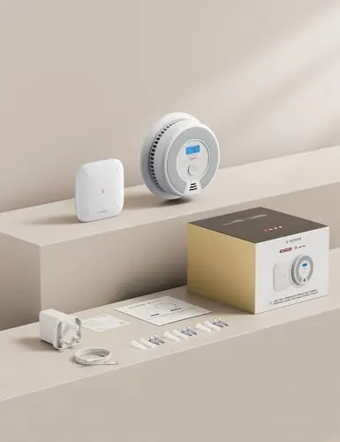 X-Sense Smart Smoke and Carbon Monoxide Alarm Combo 1 SC07-MR with 1 SBS50 Base Station, Interlinked Smoke Alarm and Carbon Monoxide Detector Compatible with X-Sense Home Security App, SC07-MR11