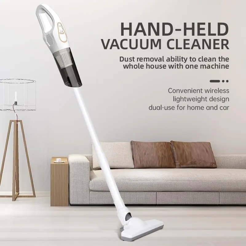 Cordless car Vacuum Cleaner 4-in-1 Multifunctional Vacuum Cleaner with 25000pa Strong Suction Power Suitable for car, Sofa, Bed, Floor Cleaning