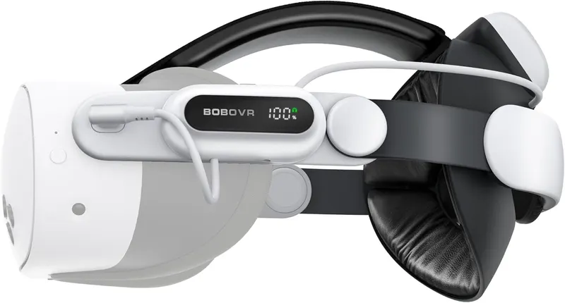 Крепление-аккумулятор OBOVR E3 Pro для Meta Quest 3/3S, 10000мАч, быстрая зарядка, аудиоразъем 3.5мм