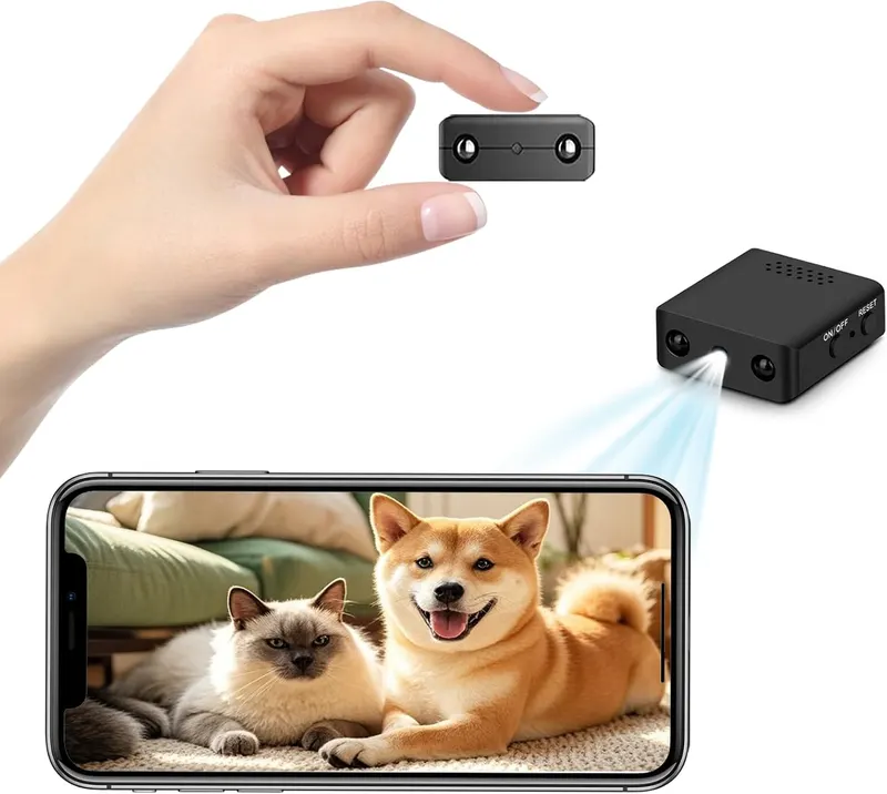 Mini Spy Camera, 1080P HD Hidden Camera, Indoor Outdoor Surveillance Camara, Home Pet Dog Baby Camara, Nanny Cam with Night Vision, iOS, Android Phone APP Contro