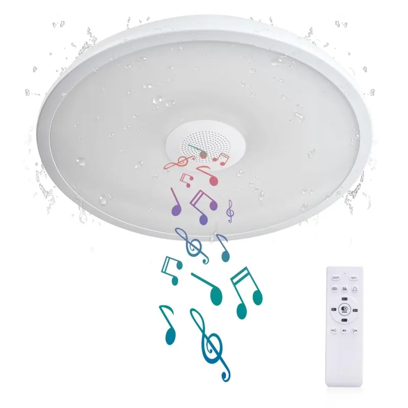 Музыкальный потолочный светильник AIHONKON 18Вт с Bluetooth колонкой, водонепроницаемый RGB, с пультом для ванной