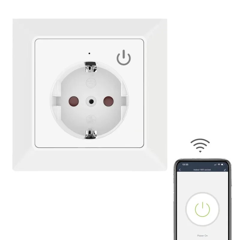 Wi-Fi розумна розетка Schuko вбудована з таймером, голосове керування Google Home | UCOMEN Tuya Smart Life