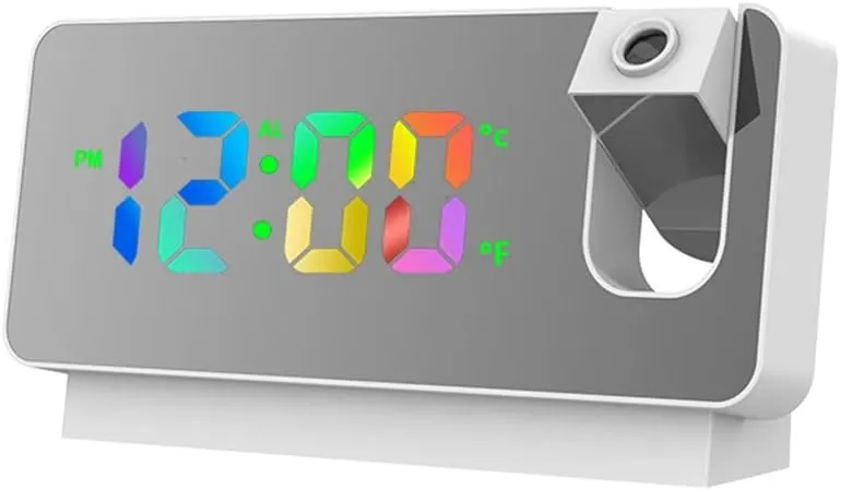 Проекційний годинник 180°, LED-дисплей, USB, термометр, будильник