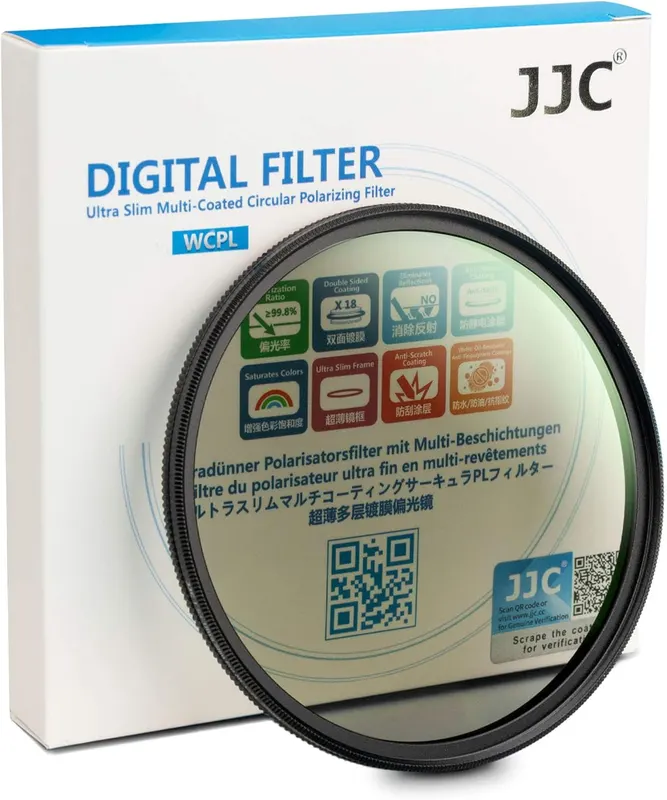 Поляризаційний фільтр JJC 49мм CPL, HD, 18 шарів, для об’єктивів Canon, Sony