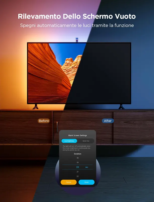LED-підсвітка Govee 3 Lite з камерою, RGBICW, Wi-Fi, для 55–65", синхронізація