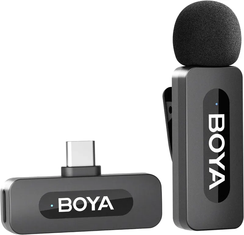 Беспроводной петличный микрофон BOYA BY-V10 USB-C для Android/iPhone 15, 100м, 9ч