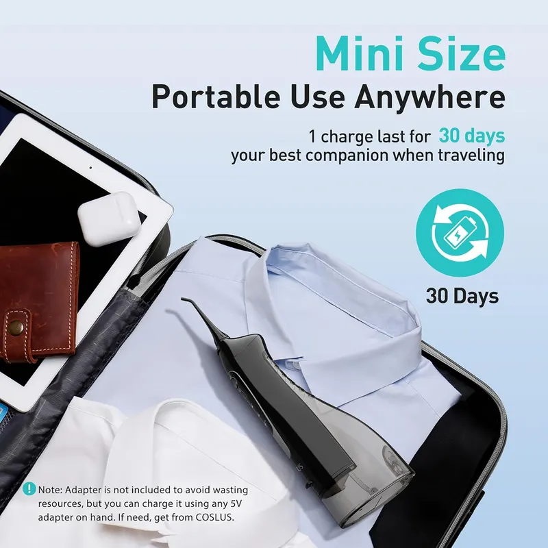 Ирригатор COSLUS C20, портативный, USB, 300мл, 4 насадки, IPX7, 3 режима