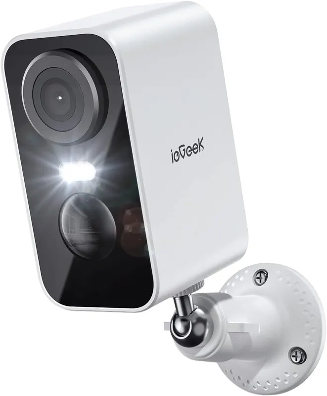 Камера ieGeek 2K 3MP, вулична, WiFi, акумулятор, прожектор, сирена, AI-детекція, Alexa