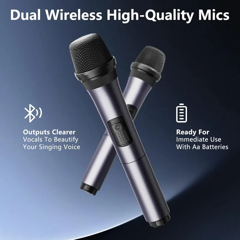 Караоке система JYX PartyGo mini, 2 микрофона, Bluetooth колонка, TWS, AUX, USB, FM, диктофон