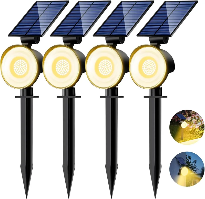 Сонячні світильники Linkind (4 шт), 53 LED, вуличні, IP67, 3 режими, Теплий Білий, ландшафтні