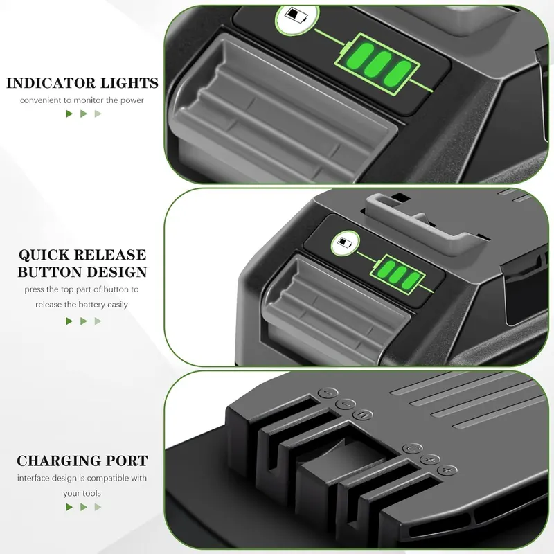 24V Battery Replacement for Greenworks: 24 Volt Lithium Battery 29842 29852 LB24A020 for Greenworks 24V Trimmer Blower Chainsaw Tools - 3.0Ah 2 Pack