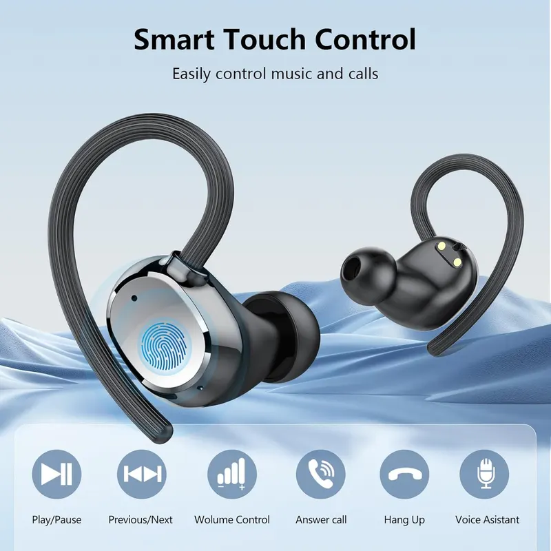 Наушники S05-0769 (Ярко-Розовые) Sport, Bluetooth 5.4, 128ч, 4-ENC, IP7, LED-дисплей, с заушинами