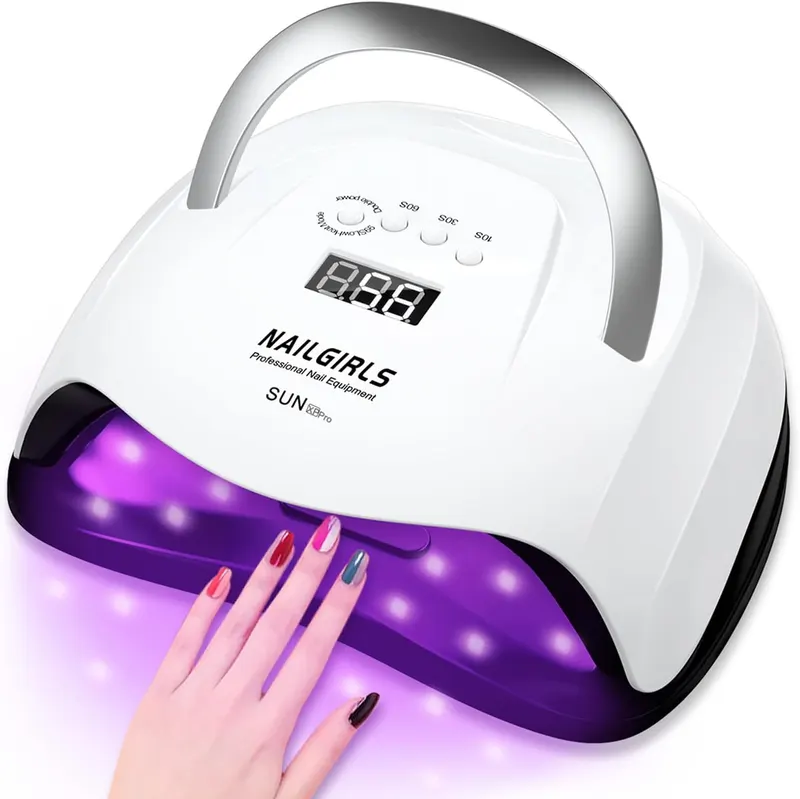 LED-лампа NAILGIRLS 168Вт, УФ-лампа для нігтів, 4 таймери, Авто-сенсор, Сушка для гель-лаку