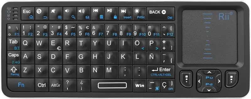 Міні-клавіатура Rii K06 Bluetooth + 2.4G, Тачпад, ІЧ-навчання, Підсвітка, для Smart TV/PC