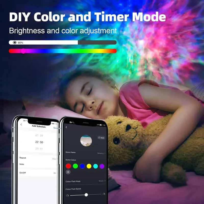 Проектор звездного неба Galaxy (Smart WiFi), Приложение, Голосовое управление, Северное сияние