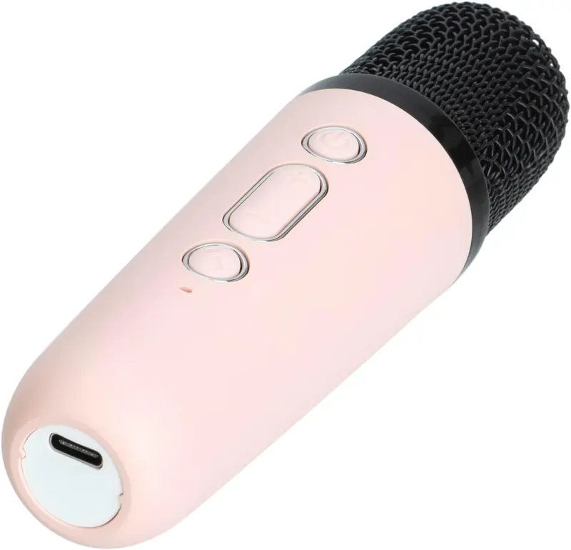 Детская мини караоке-машина с микрофоном (Bluetooth), Розовая, Эффекты голоса