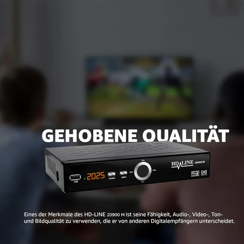 hd-line Echosat 20900 Digital Satellite Receiver (HDTV, DVB-S/S2, HDMI, SCART, 2x USB 2.0, Full HD 1080p)