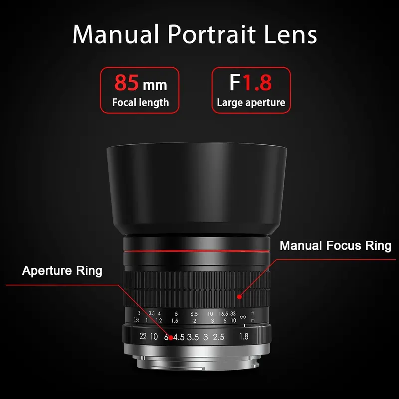 Портретный объектив 85mm f/1.8 для Canon EF (Мануальный), Светосильный, Для Боке