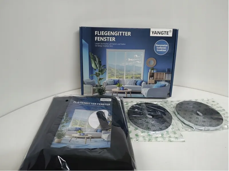 Москитная сетка на окно YANGTE 130x150 см (На липучке), Черная, Набор 2 шт