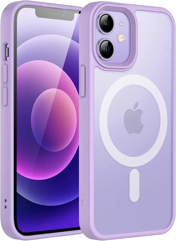 Магнитный чехол JETech для iPhone 12 mini (5.4"), MagSafe, Полупрозрачный матовый, Синий