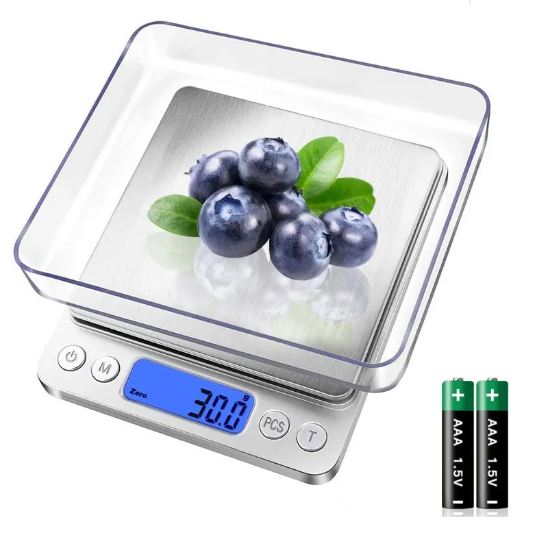 Кухонные ювелирные весы Без бренду (3 кг / 0.1 г), Нержавеющая сталь, LCD дисплей