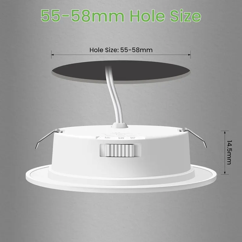 Набор встраиваемых LED светильников ALUSSO 12V 4W (6 штук), 3 режима света 3000K-6000K, Белые
