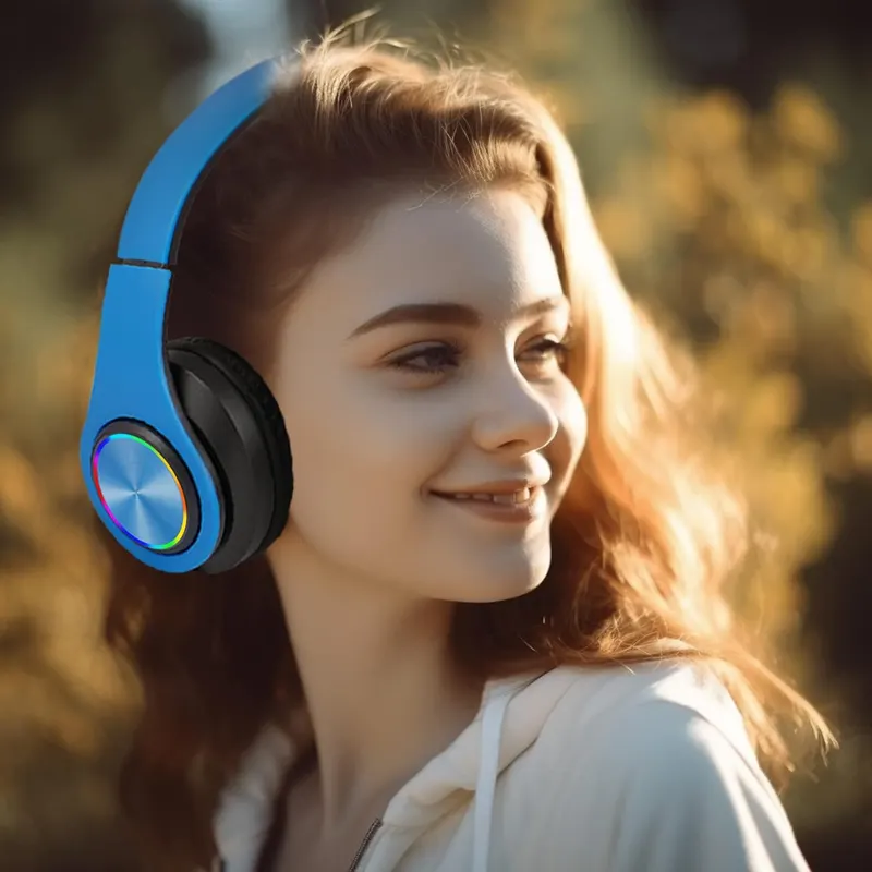 Беспроводные Bluetooth наушники Без бренду (Складные, Микрофон, FM, TF), Синие