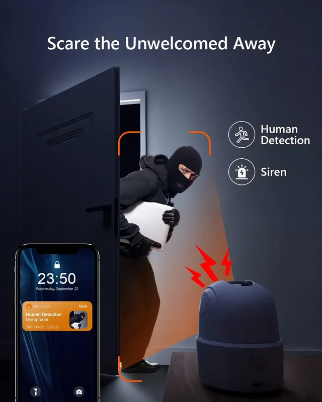 Умная Wi-Fi камера Imou 2K поворотная слежение сирена двусторонняя связь видеонаблюдение