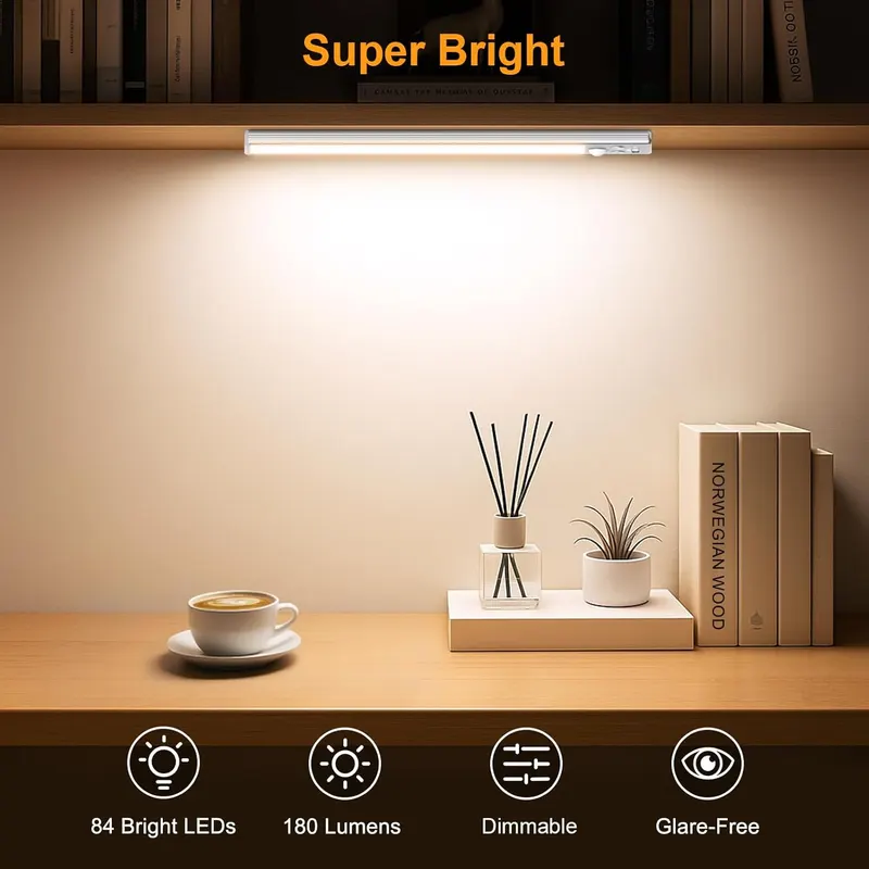 LED світильники Gritin для кухні 26 см 2 шт датчик руху акумуляторні підсвітка шафи