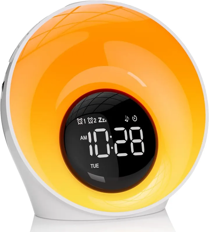 Световой будильник Wake Up Light рассвет 30 звуков двойной таймер ночник LED