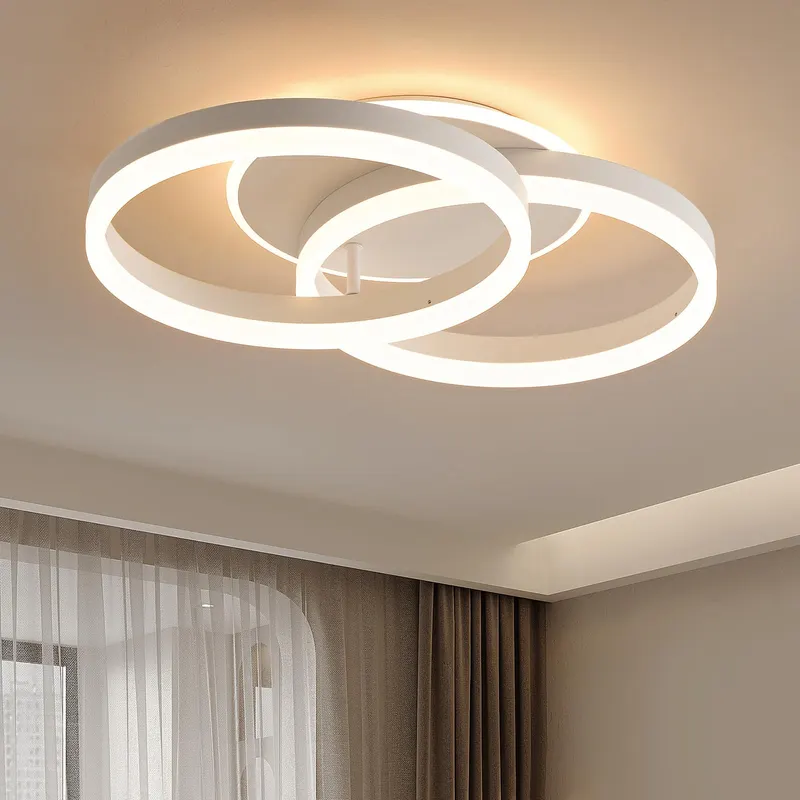 Потолочный LED светильник Amdelne, 2 кольца, d50 см, 36 Вт, диммируемый, с ПДУ, 3000-6500K, белый