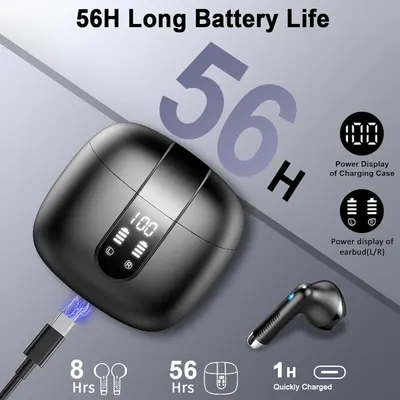 Бездротові навушники Wireless Earbuds з Bluetooth 5.4, стерео звук, мікрофон, зарядний кейс, для смартфонів та гаджетів