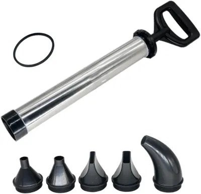 Lime cement grouting machine, manual mixing pump, grouting device with 5 interchangeable nozzles Multi-Purpose Cement Applicator for Brick Pointing/Construction/Masonry Work (Stainless steel)