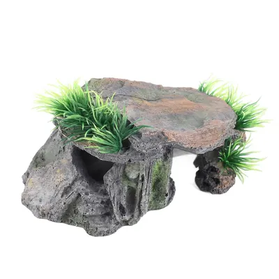 Ubersweet® Aquarium Shelter Decor, Resin Lightweight Vivid Fish Hiding Cave for Lizard (GS0721)