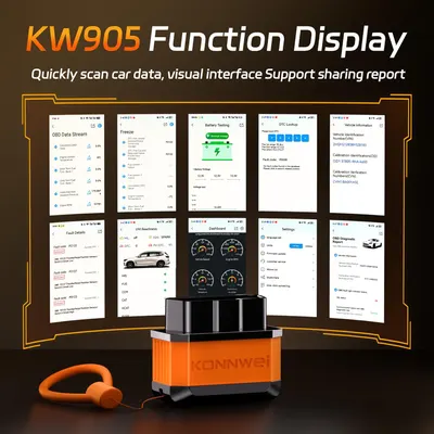 Автомобільний сканер KONNWEI OBD2 Bluetooth 5.2