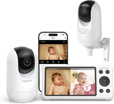 Відеоняня Momcozy BM04, 2 камери, Wi-Fi, екран 5", 1080P, нічне бачення