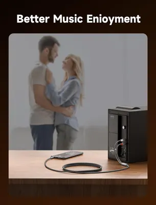Аудіо кабель JSAUX RCA на 3.5 мм Jack (2 м), Y-спліттер 2xRCA на AUX mini Jack, для підсилювача та колонок