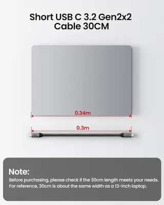 Кабель Silkland USB C 20Gbps (0.3м), 240W PD, USB 3.2 Gen 2x2, 5K/4K 60Hz, для SSD, eGPU, Dock