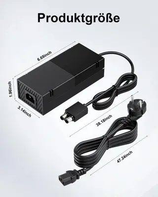 Power Supply Xbox One, AC Adapter for Xbox One Consoles Charging Cable Charger Power Supply Brick EU Charging Cable 100-240V Voltage