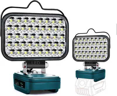 Cordless LED Work Light for Bosch 18v GBA Battery, Portable 80W Spotlight Lighting 8000LM with Type C & USB Fast Charging for Camping, Hiking, Fishing,Power Failure,Job Site,Workshop(No Battery)
