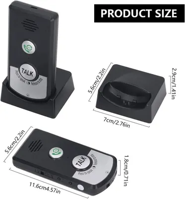 ZOYDP Wireless Intelligent Voice Intercom, 2-Way Call Radio Intercom, Two-Way Communication, Home Phone for Patients and Seniors