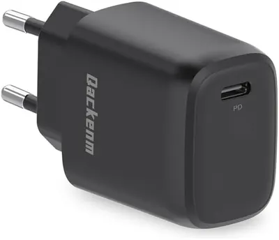 Мережевий зарядний пристрій USB-C 20W PD 3.0 (Швидка зарядка) для iPhone/iPad, Чорний