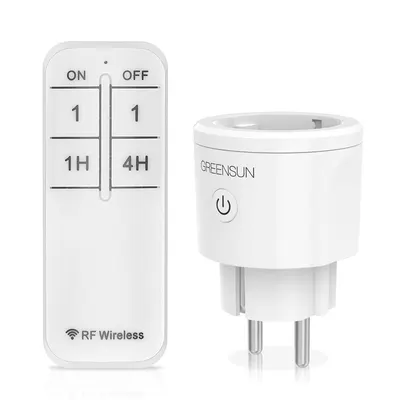 Radio Sockets with Remote, GreenSun Smart Sockets with Countdown Counter Plug, 3600W Smart Plug for Indoor Home Appliances