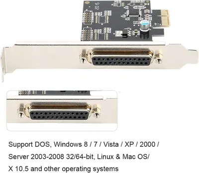PCIE Parallel Port Card, PCI Express Single Parallel Port Card, Print Port LPT PCIE LPT Printer Card Adapter DB25 for Printers Programmers Scanners